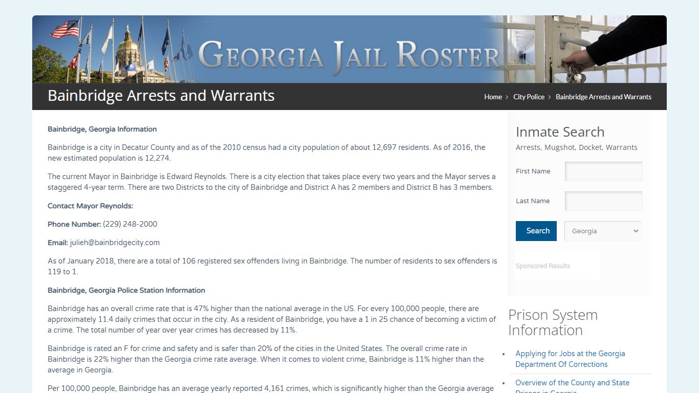 Bainbridge Arrests and Warrants | Georgia Jail Inmate Search