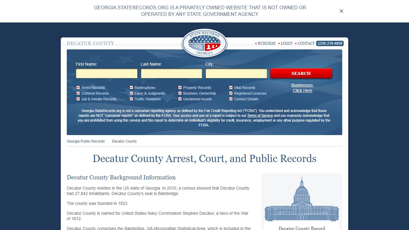 Decatur County Arrest, Court, and Public Records